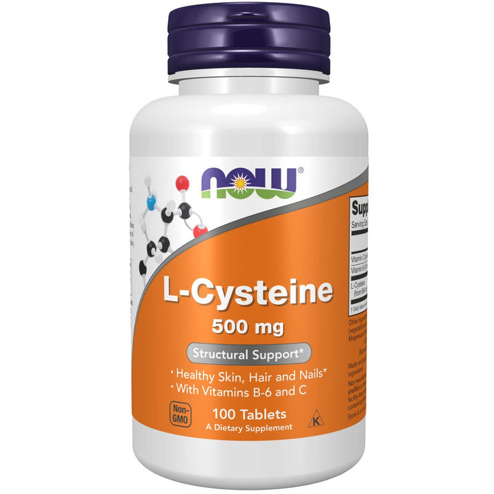 Cisteina, Now Foods, L-Cysteine 500mg, 100 tablete - gym-stack.ro