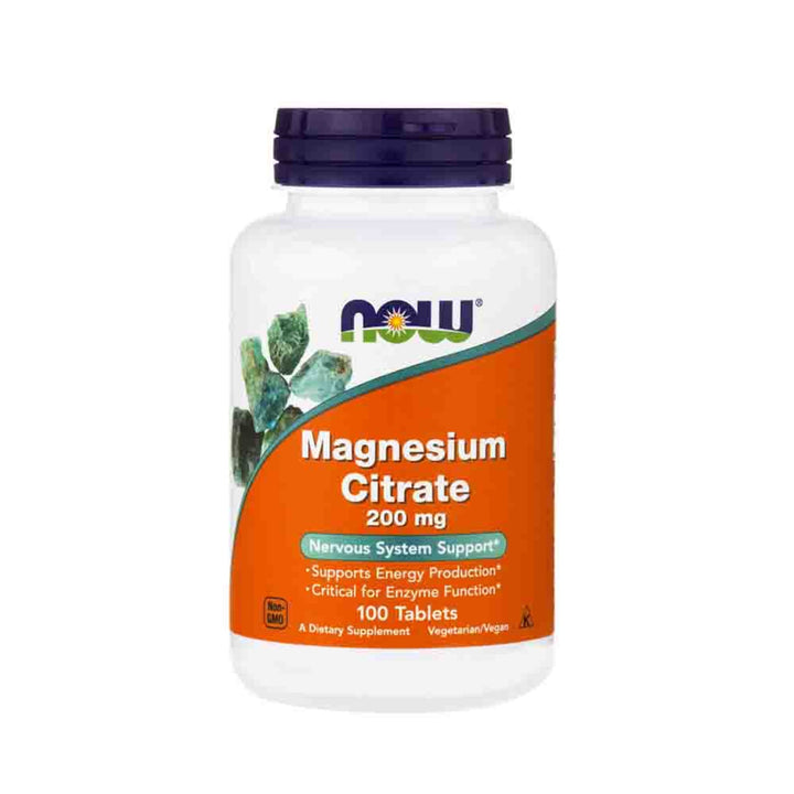 Citratul de magneziu , Now Foods Magnesium Citrate 200mg 100 tablets - gym-stack.ro
