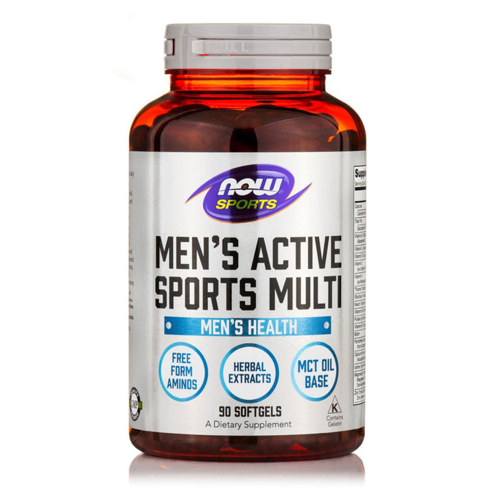 Complex de vitamine si minerale - NOW Men’s Active Sports Multi 90 softgels - gym-stack.ro