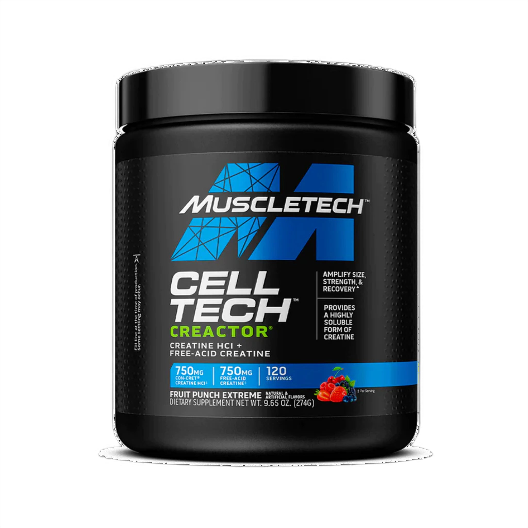 Black Friday - Reduceri Creatina Hidroclorida, Muscletech, Cell Tech Creactor, Creatine HCI + Free-Acid Creatine, 274g Promotie