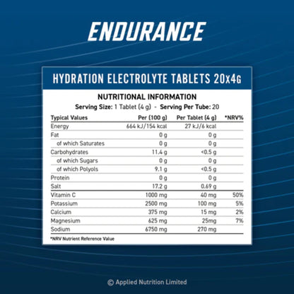 Electroliti Efervescenti, Applied Nutrition, Endurance Hydro Effervescent, 20tablete