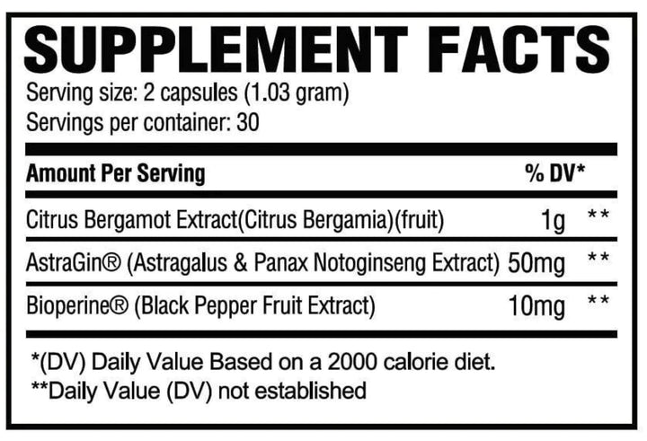 Extract de Bergamot, capsule, REVIVE Bergamot, 60 vegetarian capsules - gym-stack.ro