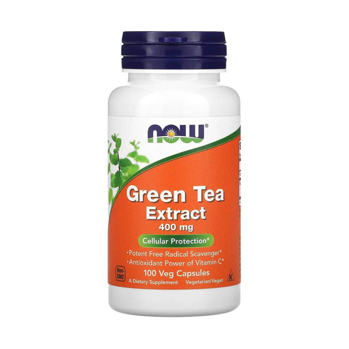 Extract de ceai verde - NOW Foods Green tea extract 400mg 100 caps - gym-stack.ro