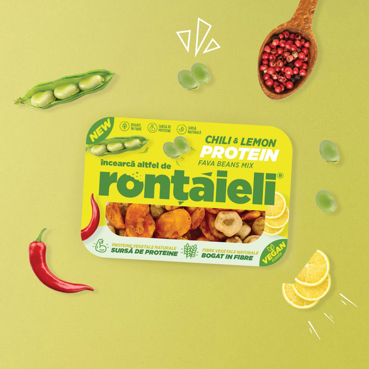 Fava Beans Mix, Rontaieli, Protein Fava Beans Mix, Chili And Lemon, 35g - gym-stack.ro