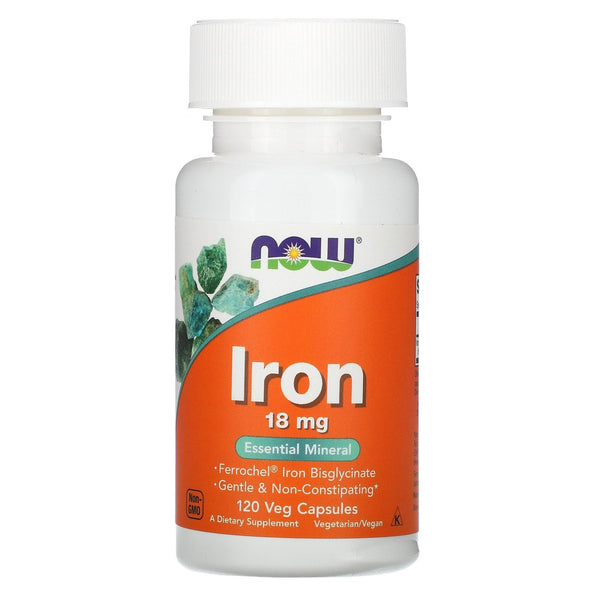 Fier , Now Foods Iron 18mg 120 veg caps - gym-stack.ro