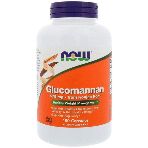 Glucomannan, Now Foods, Glucomannan 575mg-Din Radacina de Konjac, 180caps - gym-stack.ro