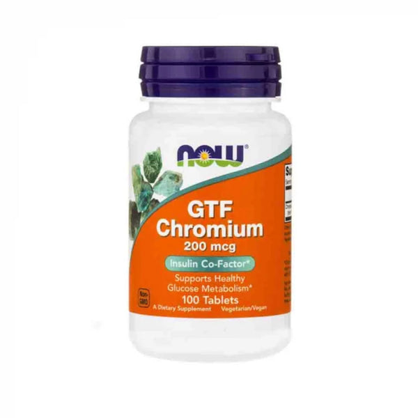 GTF Chromium, Now Foods, GTF Chromium 200mcg, 100tablete - gym-stack.ro