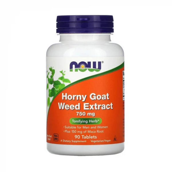 Horny Goat Weed Extract, Now Foods, Extract de Horny Goat Weed 750mg, 90tablete - gym-stack.ro