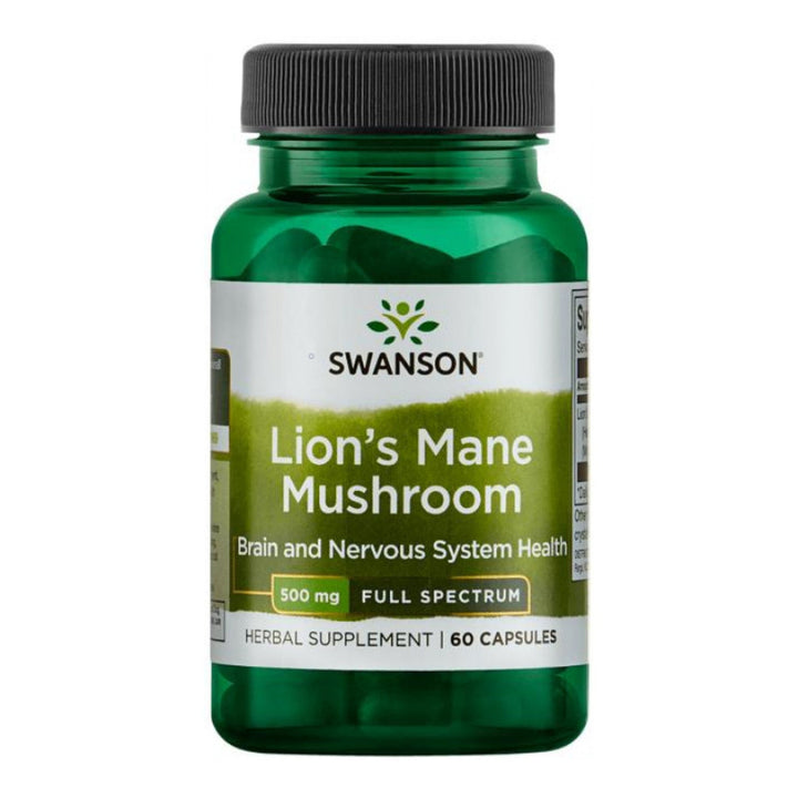 Lion's Mane, Swanson, Full Spectrum Lion's Mane Mushroom 500mg, 60caps - gym-stack.ro