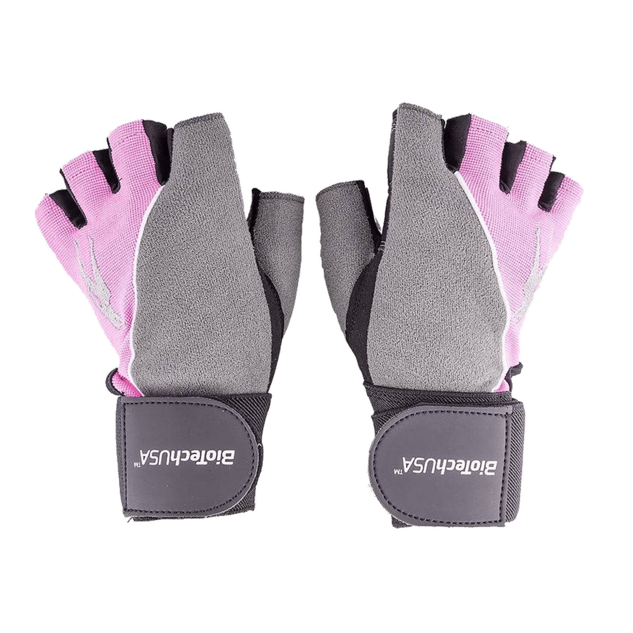 Manusi pentru Antrenament, BioTechUSA, Lady2 Leather Gloves, Culoare Gri-Roz