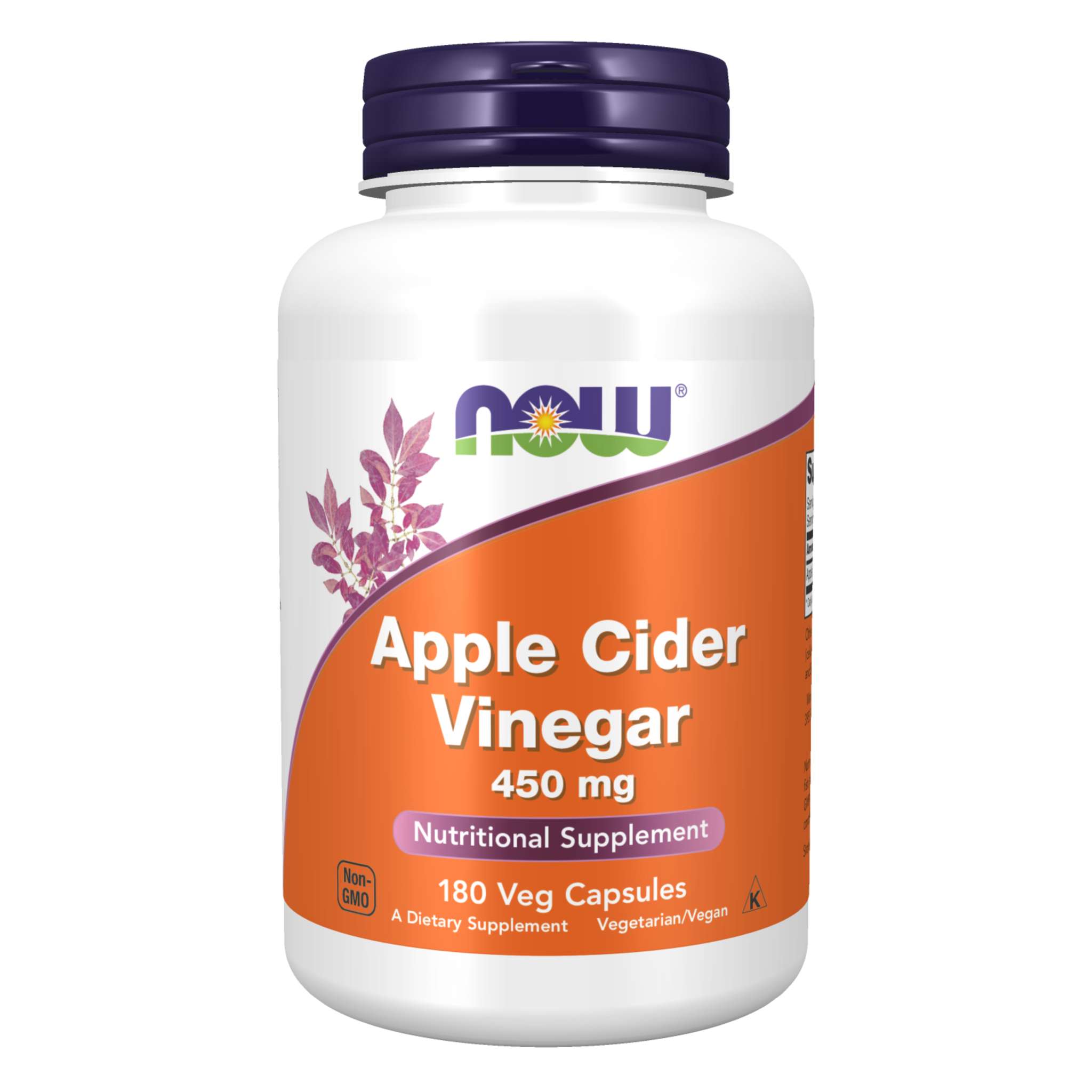 Otet din cirdu de mere, Now Foods, Apple Cider Vinegar 450mg, 180caps