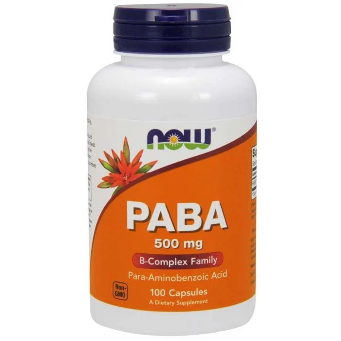 Paba, Now Foods, Paba 500mg, 100Veg Caps