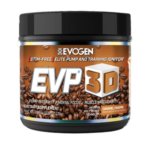 Pre-antrenament, Evogen EVP 3D fara cafeina Caramel Frappe - gym-stack.ro