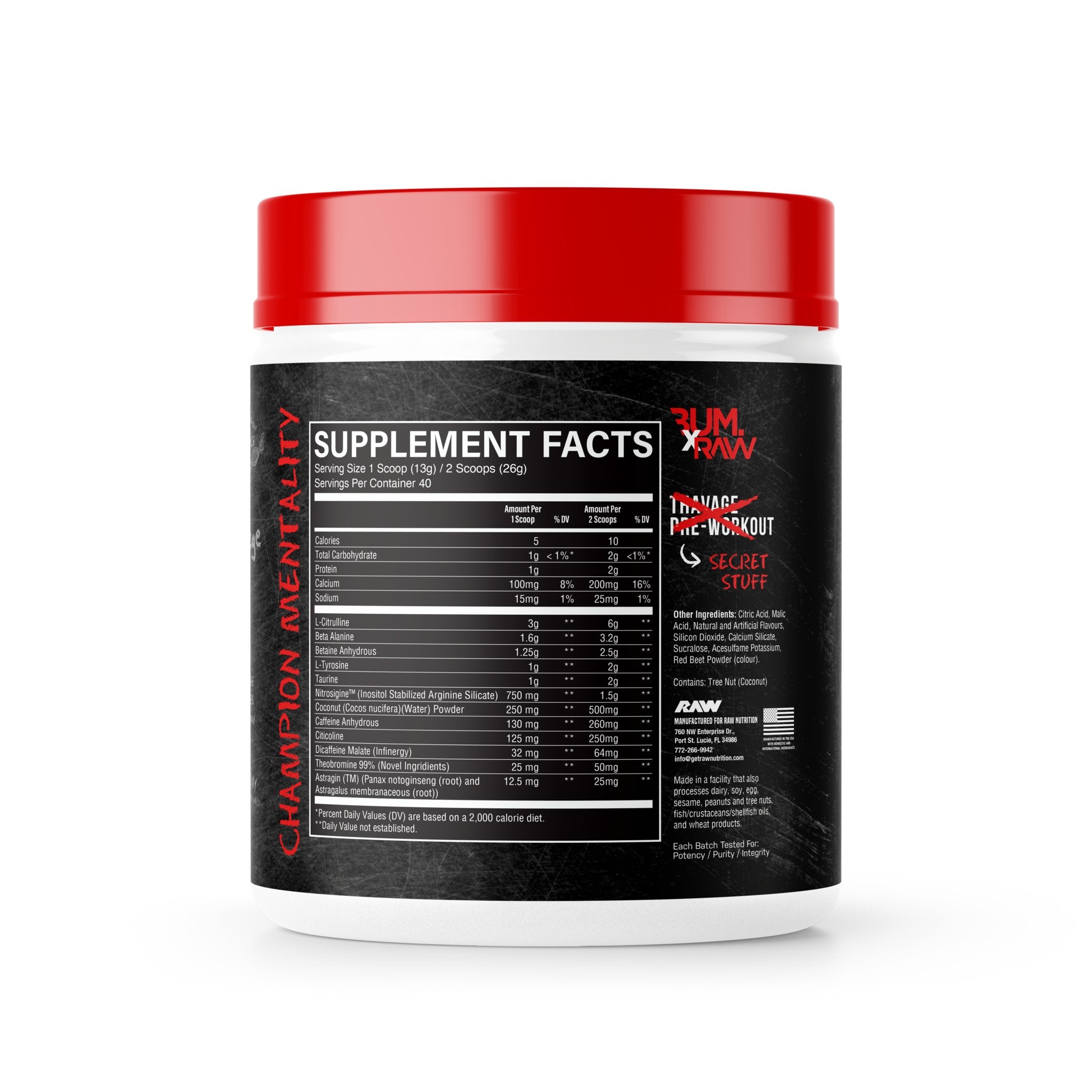 Pre-Workout, RAW Nutrition, CBUM Series, Christopher's Secret Stuff Pre-Workout, 520g