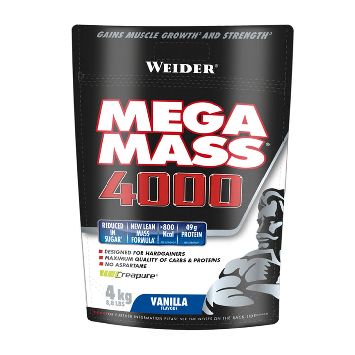 Proteina masa musculara , Weider Mega Mass 4000 4Kg - gym-stack.ro
