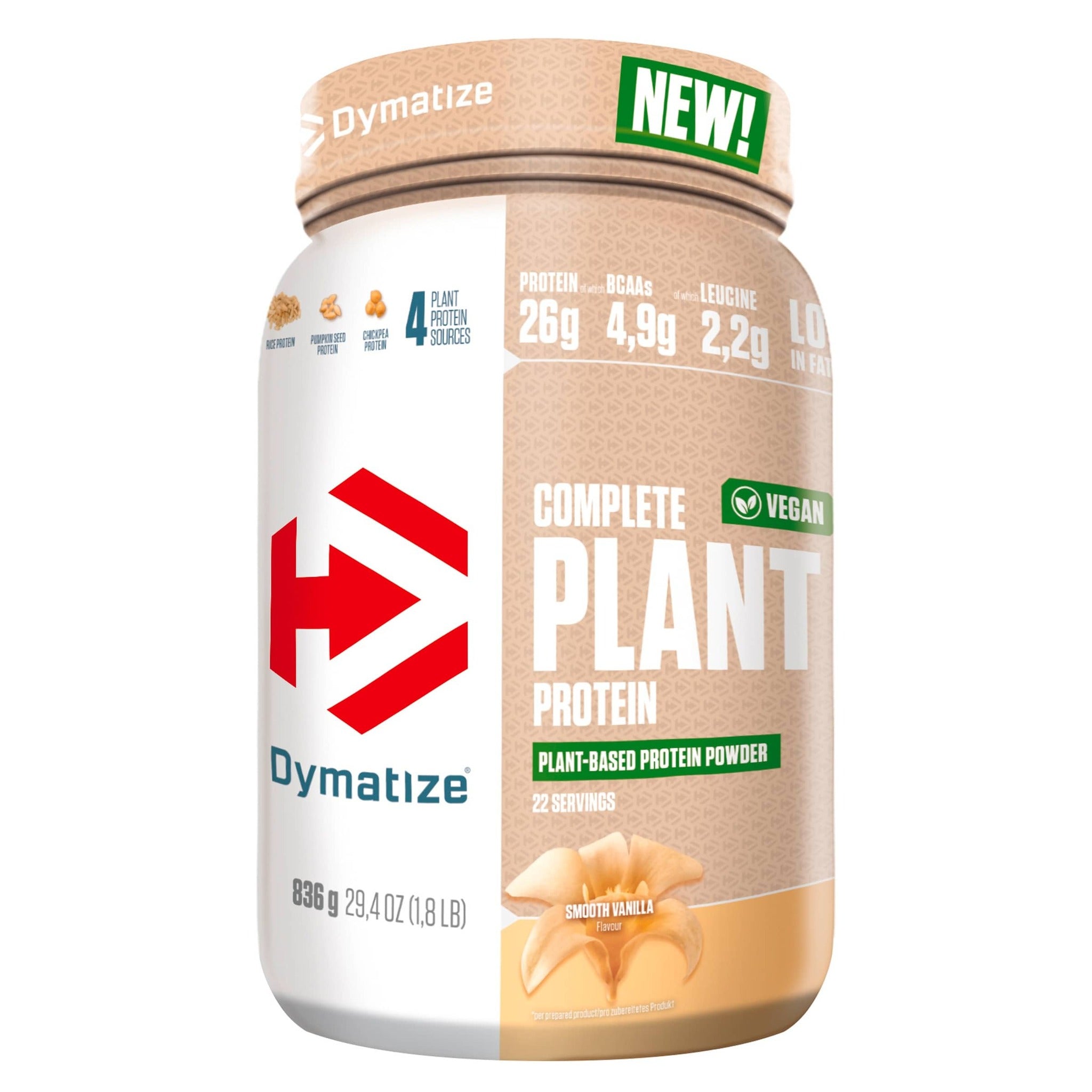 Proteina din mazare - Proteina Vegana, Dymatize, Plant Protein, 902g - gym-stack.ro