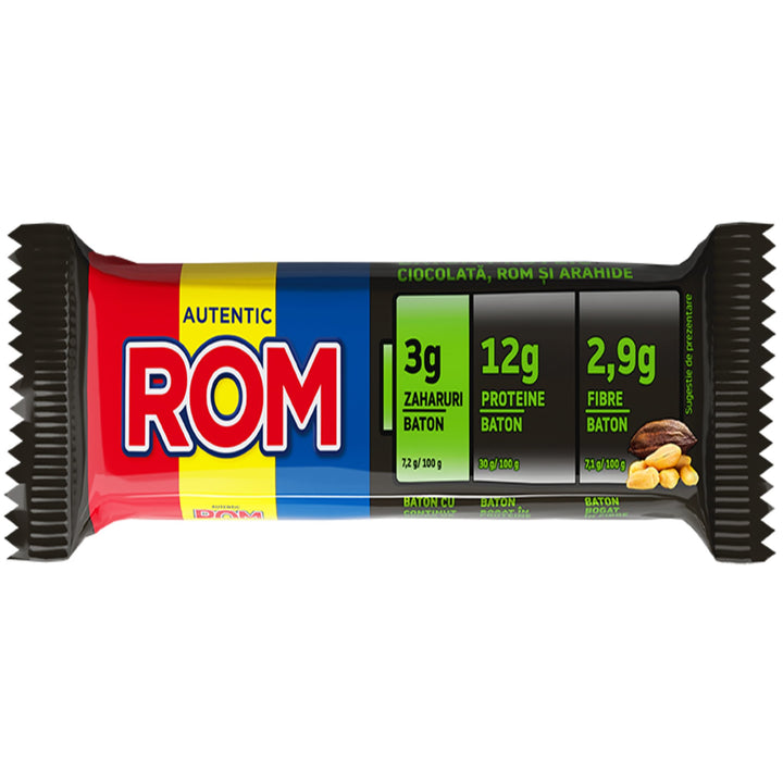 Rom Baton cu proteine crema rom si arahide 41 g - gym-stack.ro