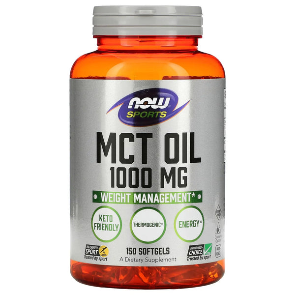 Trigliceride Cu Lant Mediu, Now Sports, MCT OIL 1000mg, 150softgels - gym-stack.ro