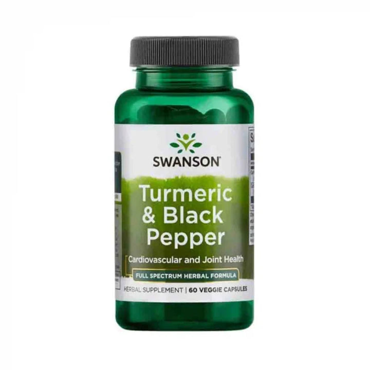 Turmeric + Piper Negru, Swanson, Turmeric & Black Pepper, 60veg caps - gym-stack.ro
