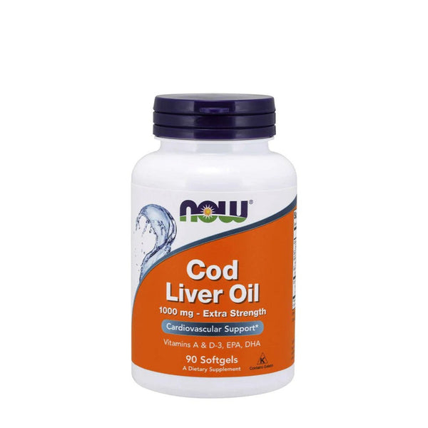 Ulei din ficat de cod - NOW Foods Cod liver oil 90 softgels - gym-stack.ro
