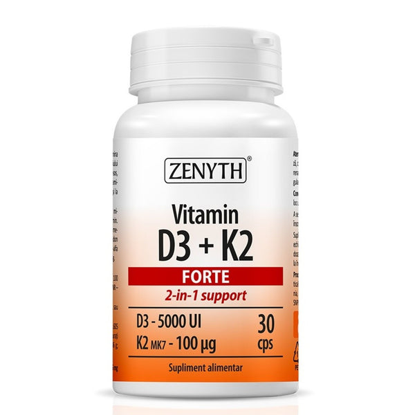 Vitamina D3+K2 FORTE, Zenyth Vitamin D3+K2 Forte, 30 caps - gym-stack.ro